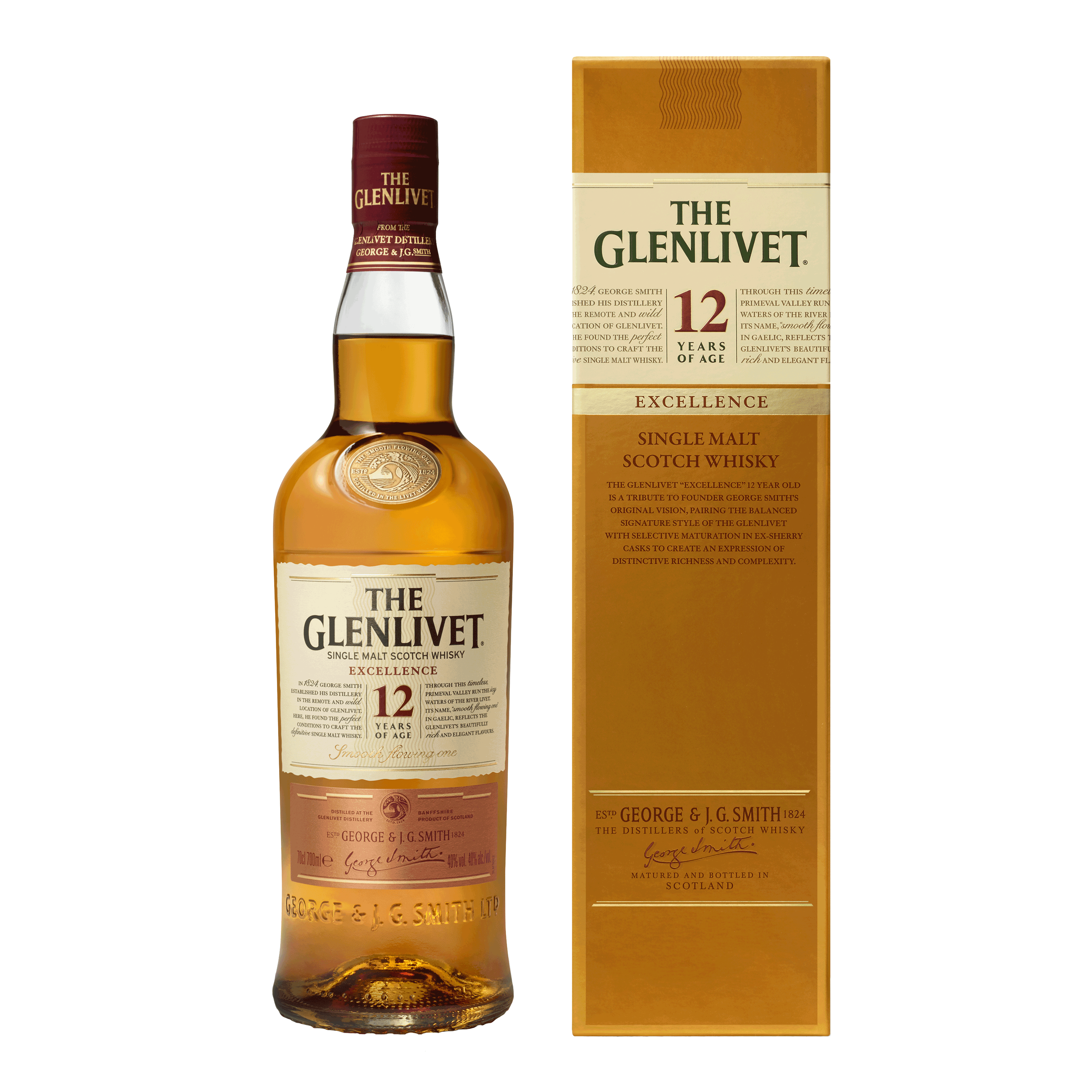 The Glenlivet Single Malt Whisky Scotland 12 YO Excellence 70Cl Bottle